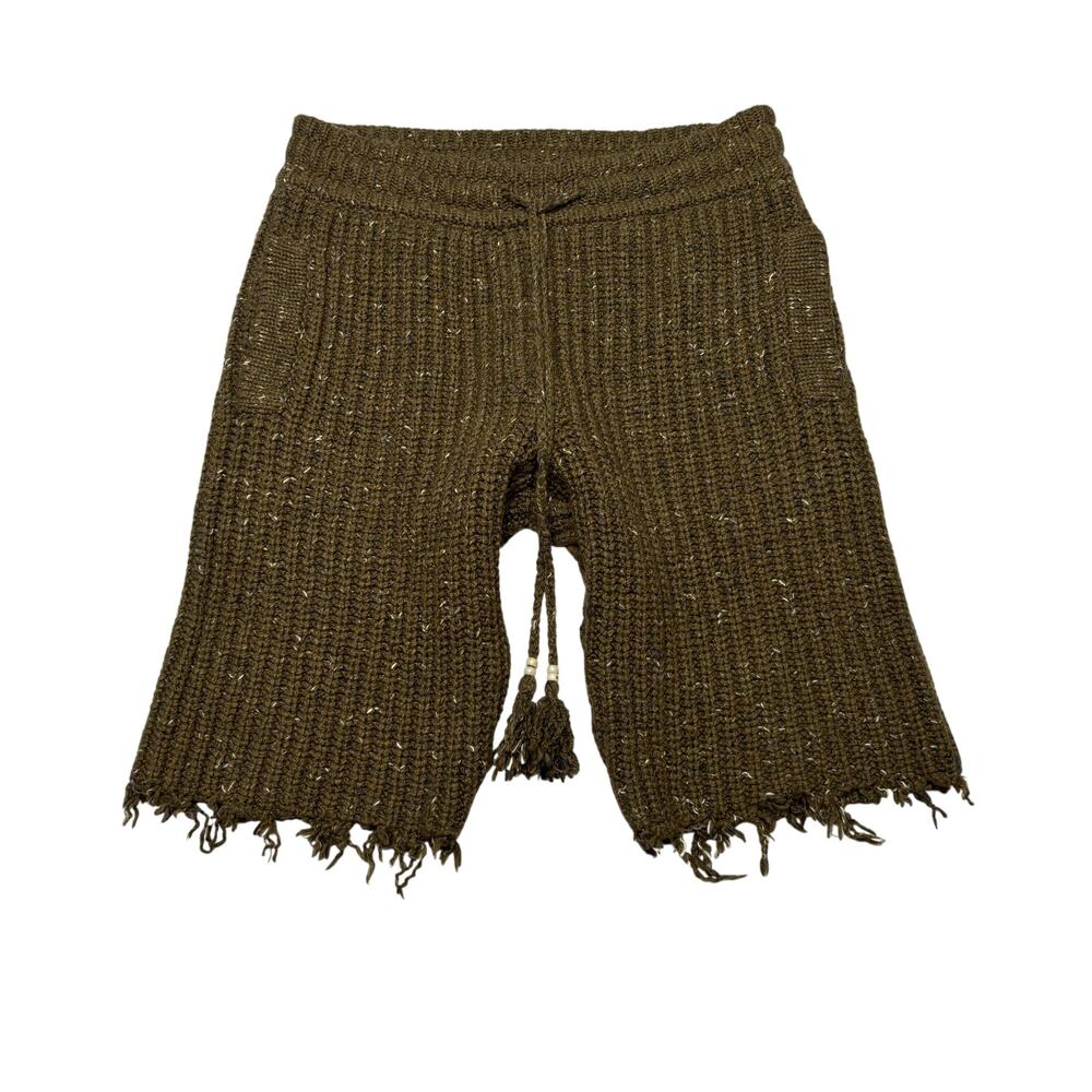 Alanui Paso Del Icalma Destroyed Knit Shorts Medium Wool Cashmere